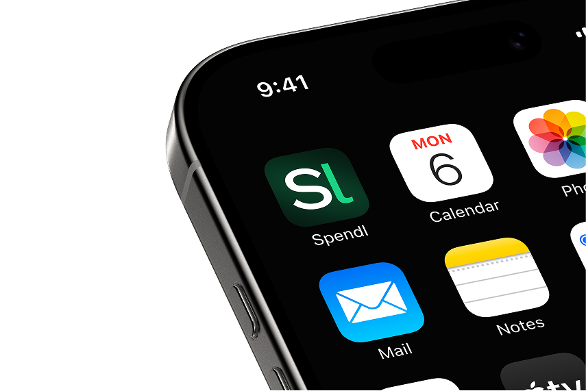 A white-label Spendl-powered app icon on an iPhone home screen